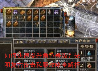 如何快速提升角色等级?光明复古传奇私服攻略全解析 如何快速提升角色等级?光明复古传奇私服攻略全解析