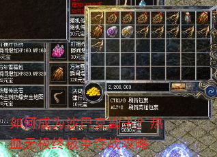如何成为沙巴克霸主?热血无极终极争夺战攻略 如何成为沙巴克霸主?热血无极终极争夺战攻略