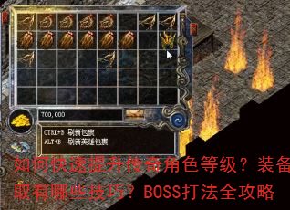 ��ο������������ɫ�ȼ���װ����ȡ����Щ���ɣ�BOSS��ȫ����